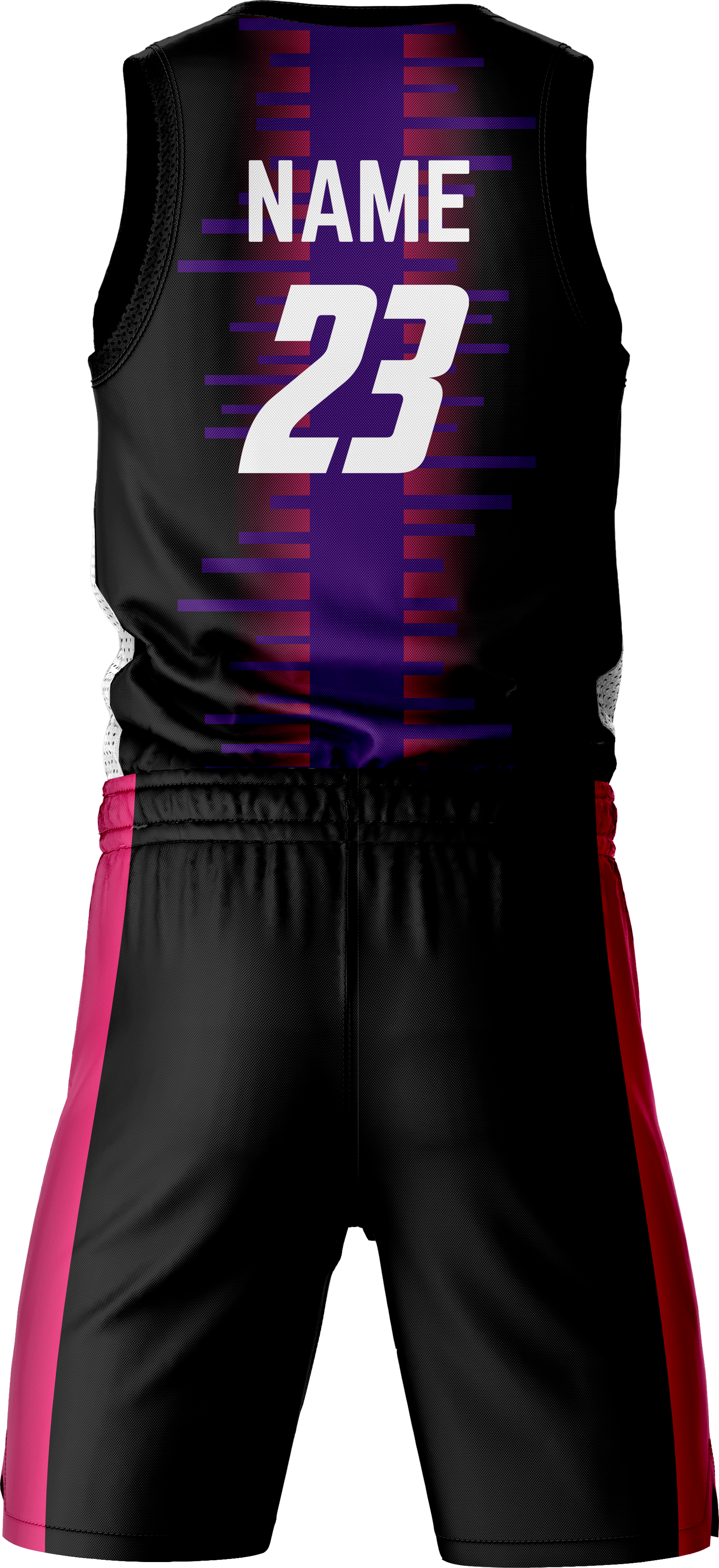 Custom Black & Purple Gradient Basketball Jersey Set