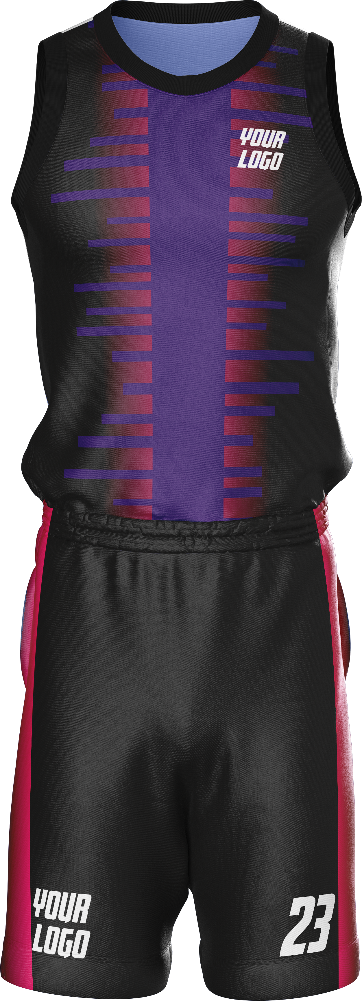 Custom Black & Purple Gradient Basketball Jersey Set